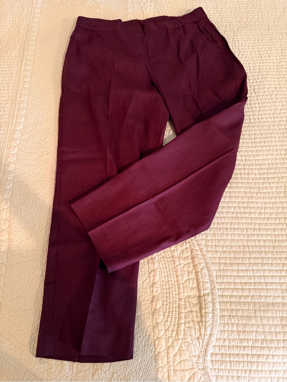J.Jill Petite Linen Stretch Cropped/Ankle Slacks